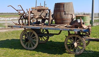 carro agricolo 2 e 4 ruote + zappa a traino