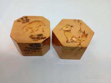 Scatoline Vintage in Legno Dipinte a Mano