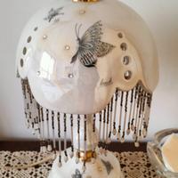 Coppia di lampade da tavola in ceramica smaltata