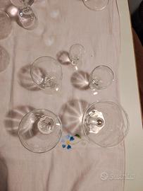 lotto bicchieri vintage a cristallo inciso 
