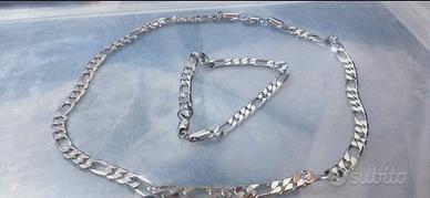 set collana e bracciale acciaio 