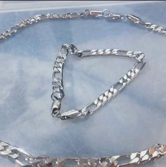 set collana e bracciale acciaio 