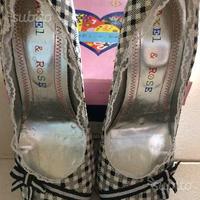 Scarpe Décolleté bianche e nere "Axel & Rose" nume