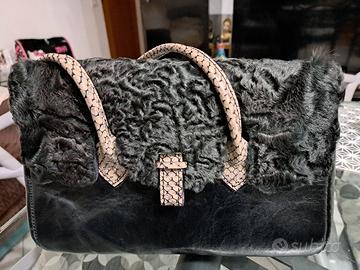 borsa in pelle nera