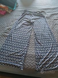 Pantaloni a palazzo donna stampa geometrica tg.U.