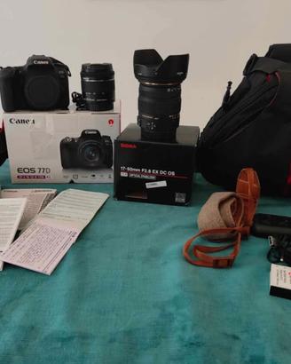 CANON 77D + kit + sigma 17-50 f.2. + sd 128g + cav