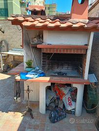 Forno a legna x pizze con barbecue 