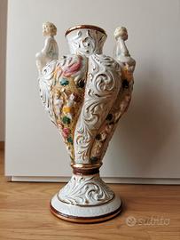 Vaso Anfora Vintage stile porcellana Capodimonte