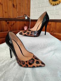 Scarpe tacco 38 animalier in  vernice - Ottime 