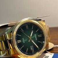 Casio MTP‑1302PGC‑3AVEF Nuovo • Oro/Verde •