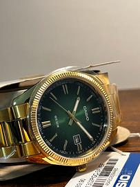 Casio MTP‑1302PGC‑3AVEF Nuovo • Oro/Verde •