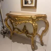 Consolle con piano in marmo - stile barocco