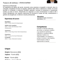 Cameriere/Lavapiatti