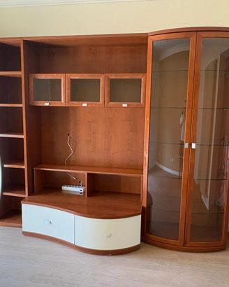 Mobile soggiorno  moderno in ciliegio e panna