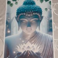 Stampa su tela Buddha con un fiore di loto 40x60cm