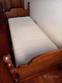 Letto in ciliegio singolo materasso rete a doghe