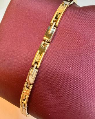 Bracciale in oro giallo e oro bianco