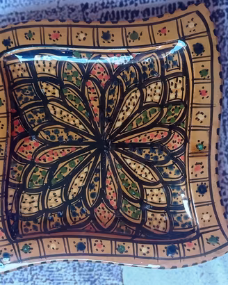 Piatto vintage Tunisia in terracotta anni 60