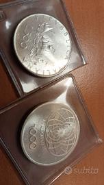 500 e 1000 lire argento