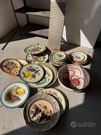 Lotto ceramiche da collezione dipinte a mano