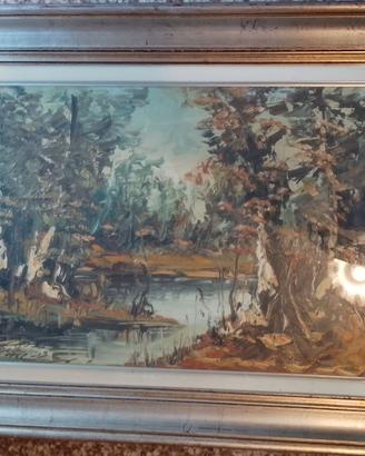 dipinto olio su tela firmato davanti e a retro 