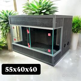 Terrario 55x40x40 con vetri laterali