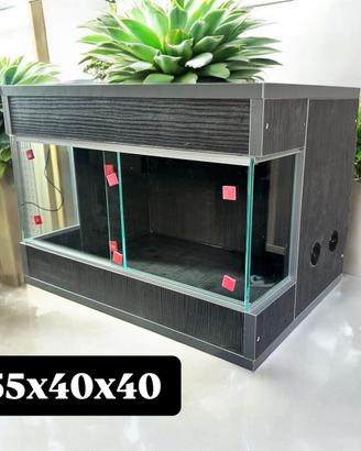 Terrario 55x40x40 con vetri laterali