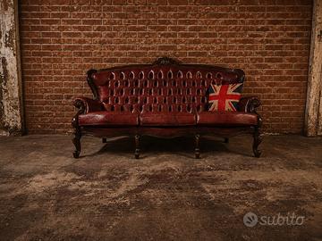 Divano Chester Chesterfield King in cuoio inglese 