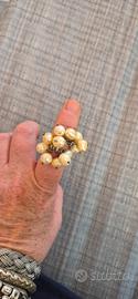 Anello in argento 925 con perle naturali