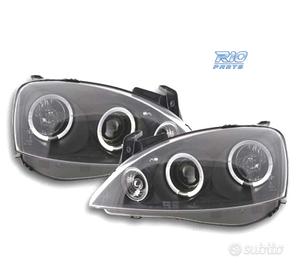 FARI PER OPEL CORSA C 00-06 ANGEL EYES LED FONDO N