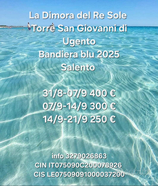 Vacanze al mare Torre San Giovanni Salento Puglia