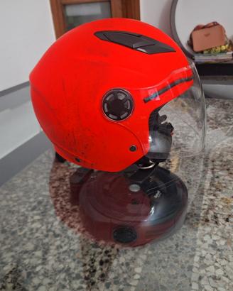 Casco moto arancio fluo  -  junior -taglia  M