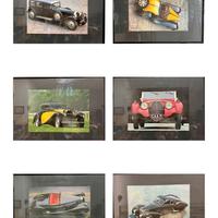 Set 6 fotografie Bugatti anni ‘30 in cornice