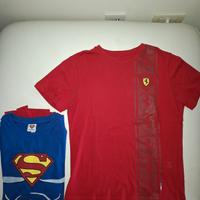 2 tshirt Ferrari e Superman bambino
