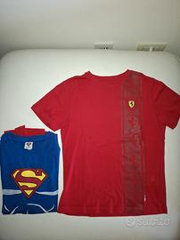 2 tshirt Ferrari e Superman bambino