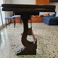 Tavolo Consolle in Legno Massello di Noce Anni '70