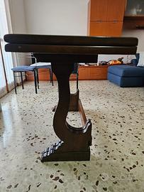 Tavolo Consolle in Legno Massello di Noce Anni '70