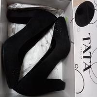 Decolletè nero scamosciato,n.38, tacco 9cm, TATA