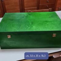 Cassa contenitore in legno verde