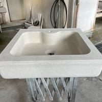 Lavabo da cucina in marmo Bianco Asiago