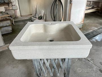 Lavabo da cucina in marmo Bianco Asiago