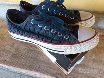 Converse blu con pizzo 37
