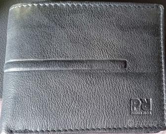 Portafoglio da uomo in pelle nera Prima Riga