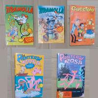 Lotto 5 Fumetti Vintage: Pantera Rosa, Tiramolla e