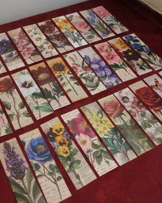 Segnalibro 30 pezzi tutti diversi tema “Floreale"