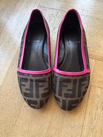Ballerine Fendi Zucca in cuoio e tela numero 37