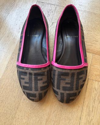 Ballerine Fendi Zucca in cuoio e tela numero 37