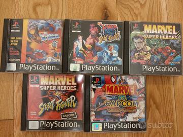 Marvel Vs Capcom X-Men Street Fighter set di 5 PS1