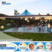 Gazebo copertura 10x10 acciaio e telo in PVC