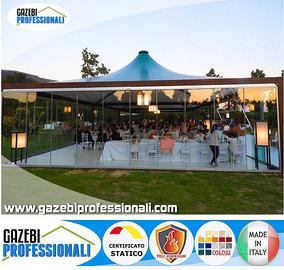 Gazebo copertura 10x10 acciaio e telo in PVC